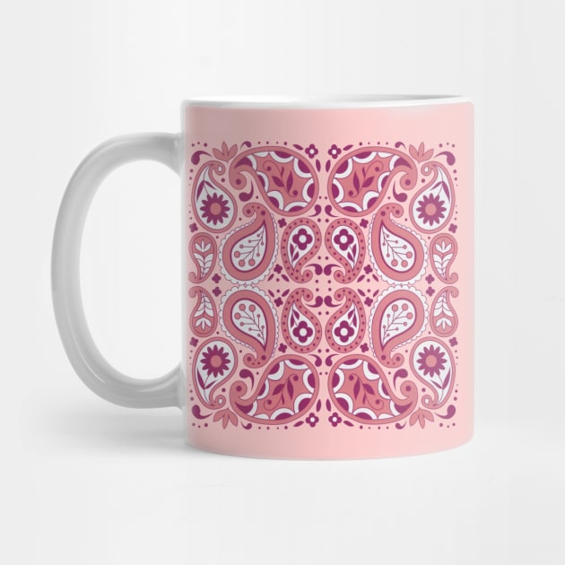 Pink Paisley Abstract Flowers Tear Drops by DeerSpiritStudio